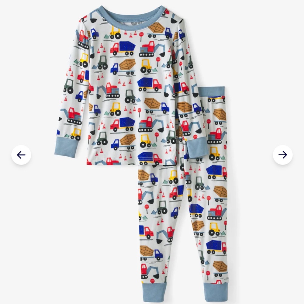 NWT Little Sleepies Colorful Construction Pajamas size 7/8